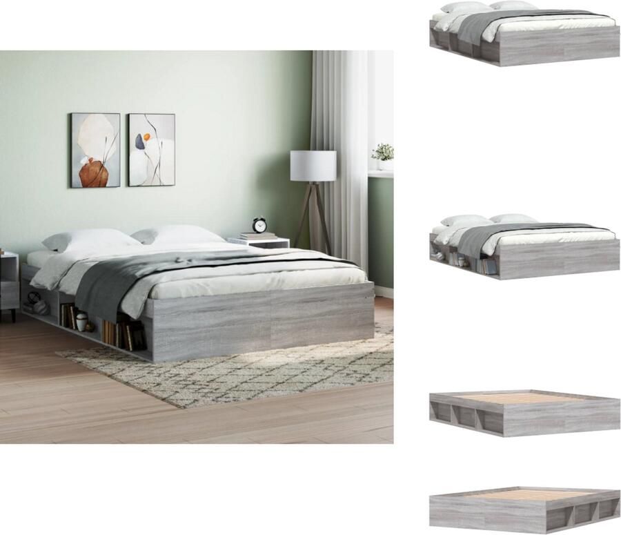VidaXL Bedframe Bed Bedbodem Bedframe grijs sonoma eikenkleurig 140x200 cm