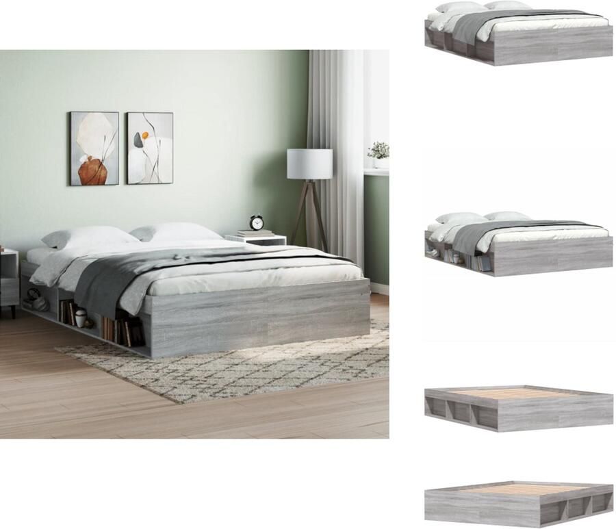 VidaXL Bedframe Bed Bedbodem Bedframe grijs sonoma eikenkleurig 150x200 cm King Size