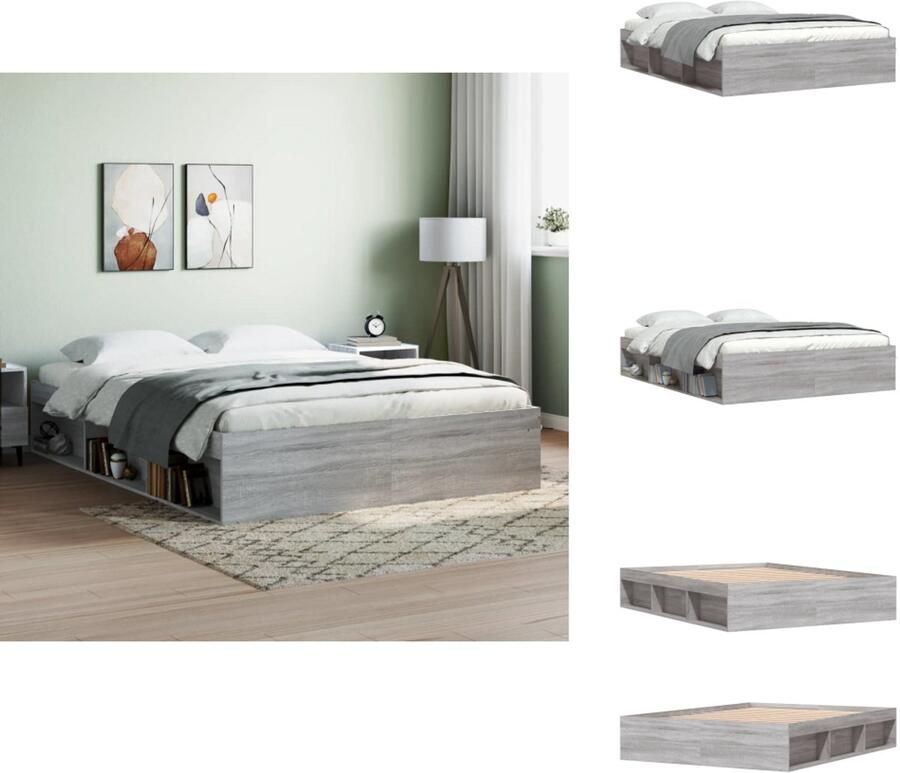 VidaXL Bedframe Bed Bedbodem Bedframe grijs sonoma eikenkleurig 160x200 cm
