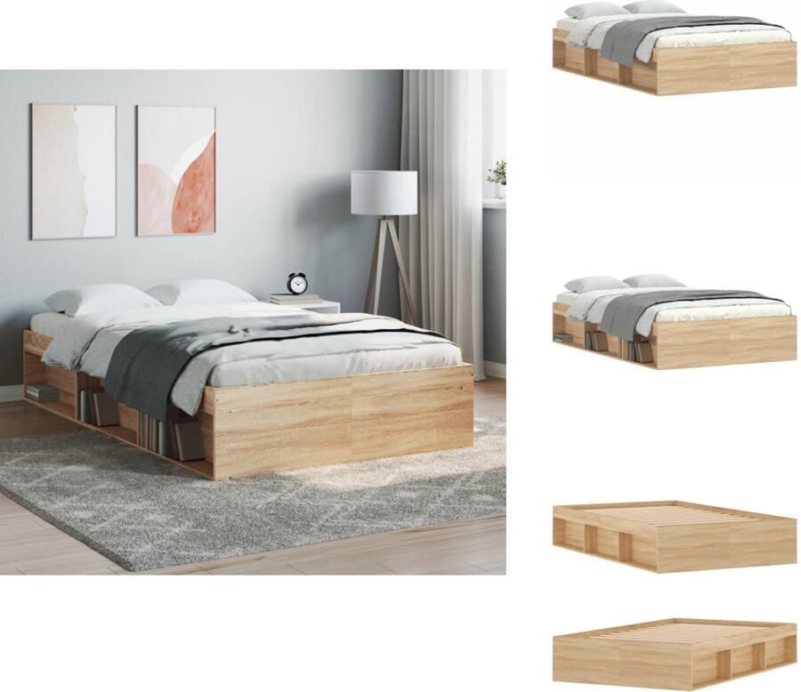 VidaXL Bedframe Bed Bedbodem Bedframe sonoma eikenkleurig 120x190 cm