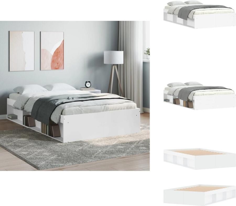 VidaXL Bedframe Bed Bedbodem Bedframe wit 120x200 cm