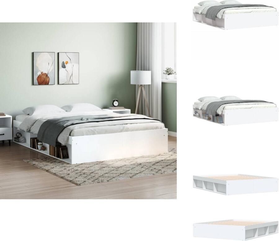 VidaXL Bedframe Bed Bedbodem Bedframe wit 140x200 cm