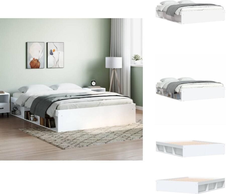 VidaXL Bedframe Bed Bedbodem Bedframe wit 160x200 cm