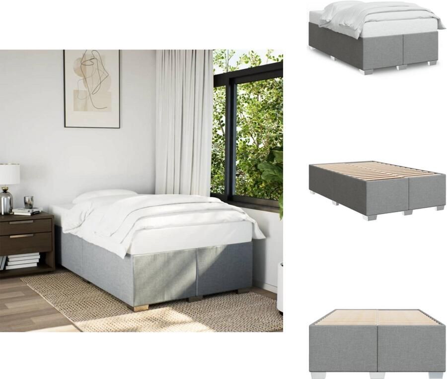 VidaXL Bedframe Bed Bedbodem Bedframe zonder matras 120x190 cm stof lichtgrijs