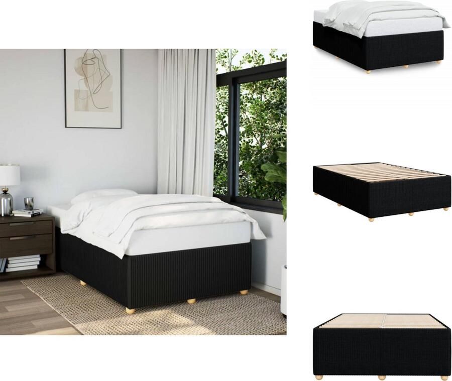 VidaXL Bedframe Bed Bedbodem Bedframe zonder matras 120x190 cm stof zwart