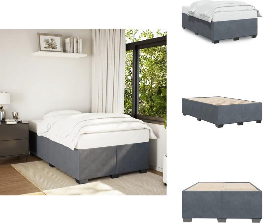 VidaXL Bedframe Bed Bedbodem Bedframe zonder matras 120x200 cm fluweel donkergrijs