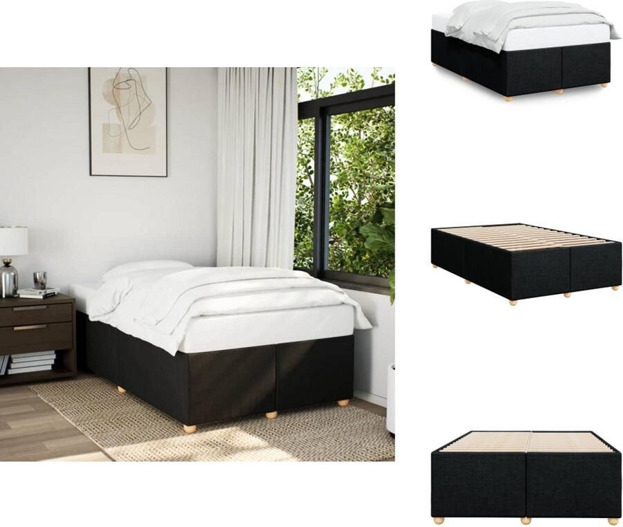 VidaXL Bedframe Bed Bedbodem Bedframe zonder matras 120x200 cm stof zwart