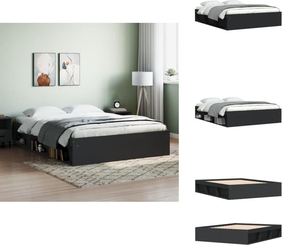 VidaXL Bedframe Bed Bedbodem Bedframe zwart 160x200 cm