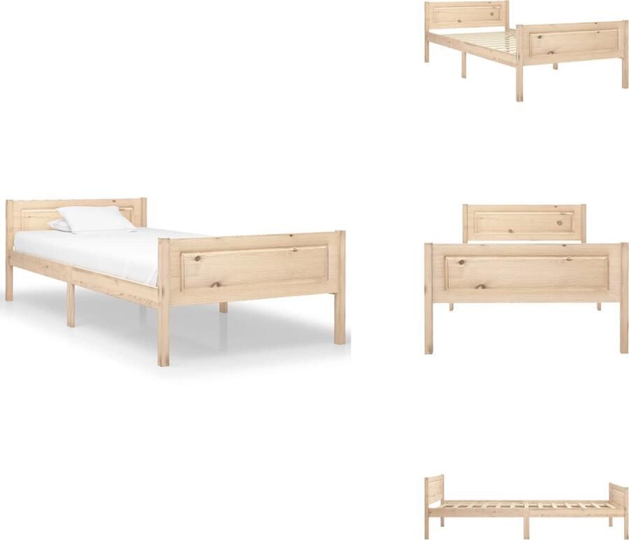 VidaXL Houten Bedframe Onbekend Bedframe 206 x 106 x 66 cm Massief grenenhout Bed - Foto 3