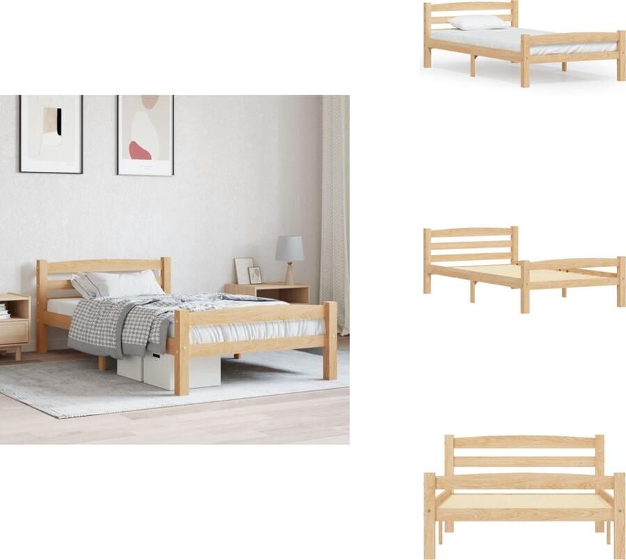 VidaXL Houten Bedframe Onbekend Bedframe 206 x 106 x 66 cm Massief grenenhout Bed - Foto 2