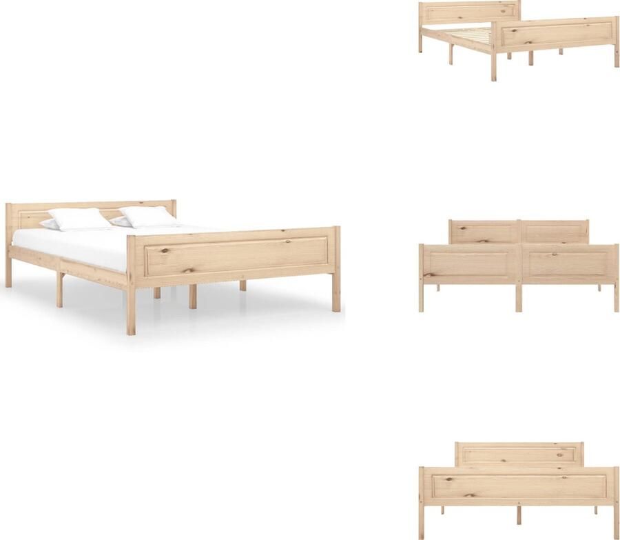 VidaXL Houten Bedframe Modern en Cool Bed Afmeting- 206 x 146 x 63 cm Ken- Massief Grenenhout Bed - Foto 2