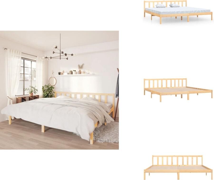VidaXL Bedframe Bed Frame Bed Frames Bedframe massief grenenhout 200x200 cm