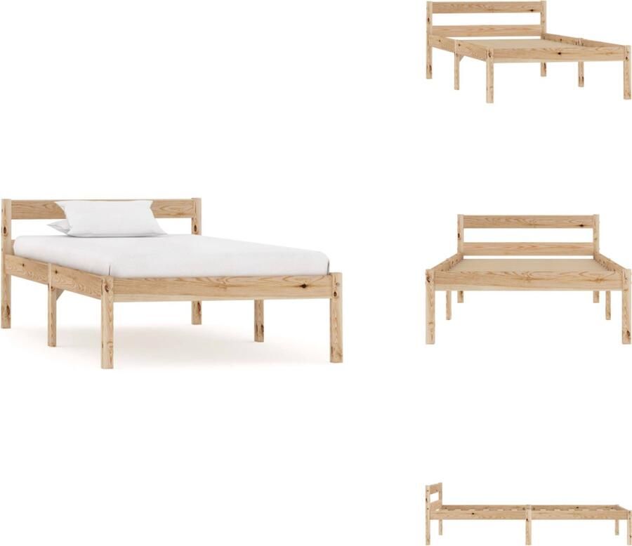 VidaXL Houten Bedframe Grenenhout 206 x 96 x 66 cm Stevige Constructie Bed - Foto 3