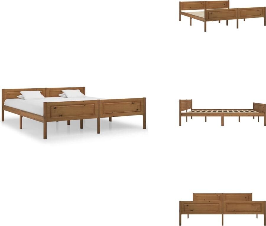 VidaXL Bedframe Bed Frame Bed Frames Bedframe massief grenenhout honingbruin 180x200 cm