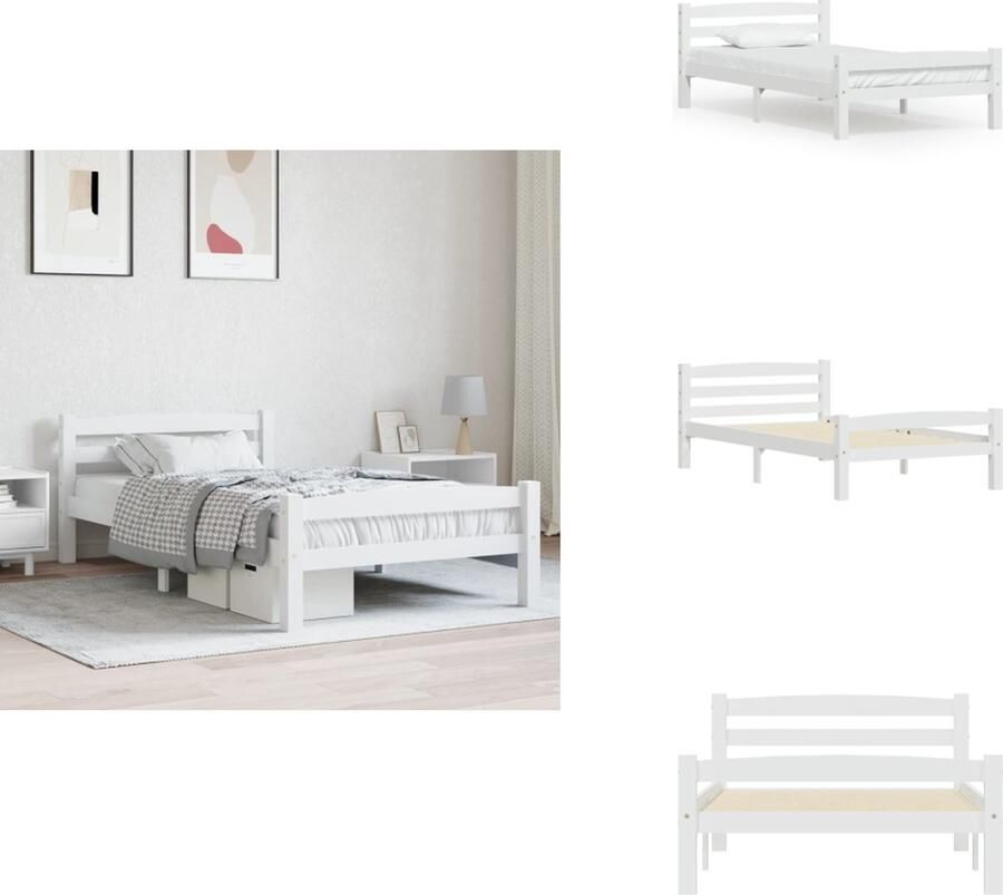 VidaXL Bedframe Houten Bedframe Een moderne en coole toevoeging aan je slaapkamer 206 x 96 x 66 cm Massief grenenhout Bed
