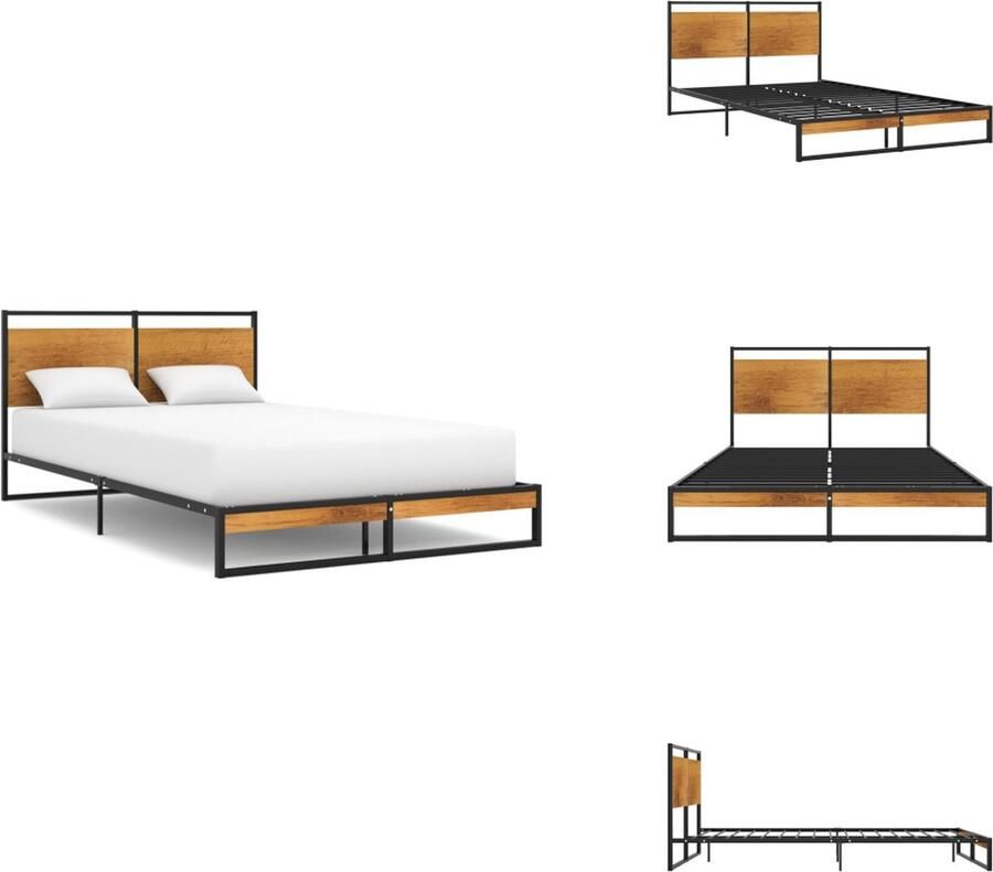 VidaXL Bedframe Metaal Zwart 208x124x82.5 cm Matras niet inbegrepen Bed