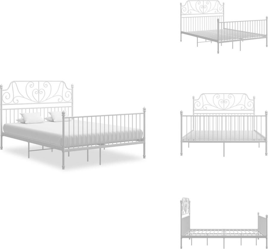 VidaXL Bedframe Bed Frame Bed Frames Bedframe metaal wit 140x200 cm