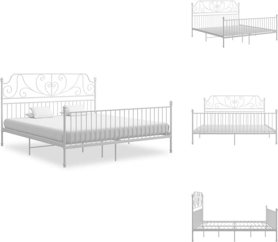 VidaXL Bedframe Bed Frame Bed Frames Bedframe metaal wit 180x200 cm