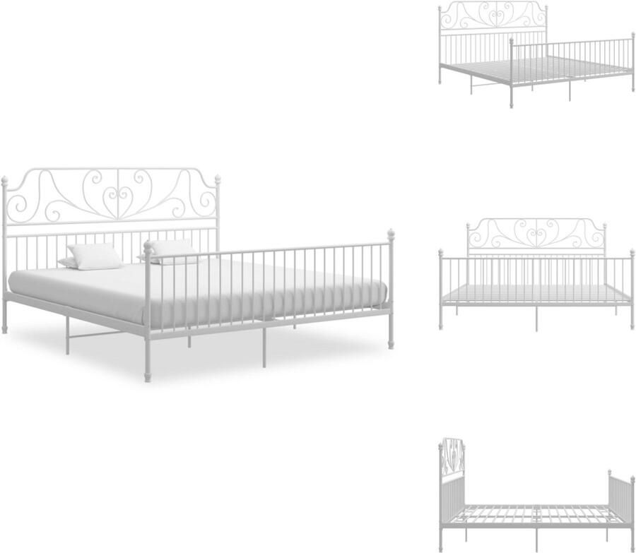 VidaXL Metalen Bedframe Comfort Bedframe 206 x 204 x 131 cm Gepoedercoat Metaal Bed