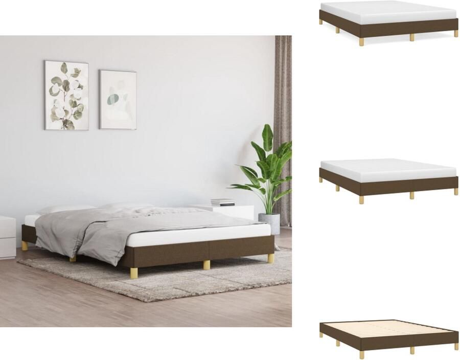 VidaXL Bedframe Bed Slaapmeubel Bedframe stof donkerbruin 160x200 cm
