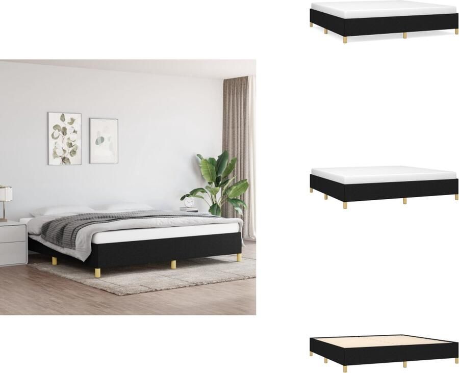 VidaXL Bedframe naam Type- Afmetingen- 203x203x35 cm Kleur- zwart Materiaal- stof multiplex Bed