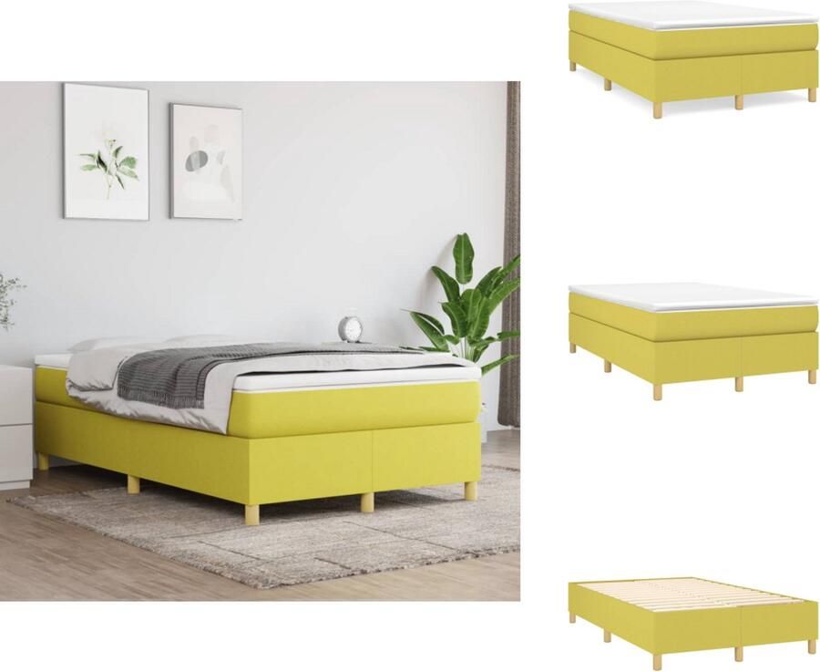 VidaXL Bedframe Bed Slaapmeubel Bedframe zonder matras 120x200 cm stof groen