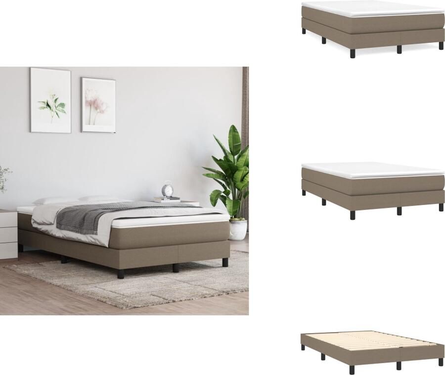 VidaXL Boxspringframe Taupe 203 x 120 x 25 cm Multiplex Ademend en duurzaam materiaal Bed