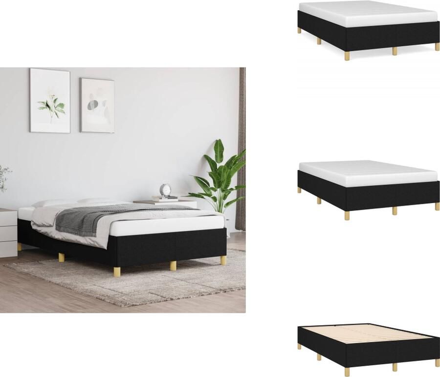 VidaXL Boxspringframe Zwart 203 x 120 x 35 cm Inclusief montagehandleiding Geschikt voor matras 120 x 200 cm Bed