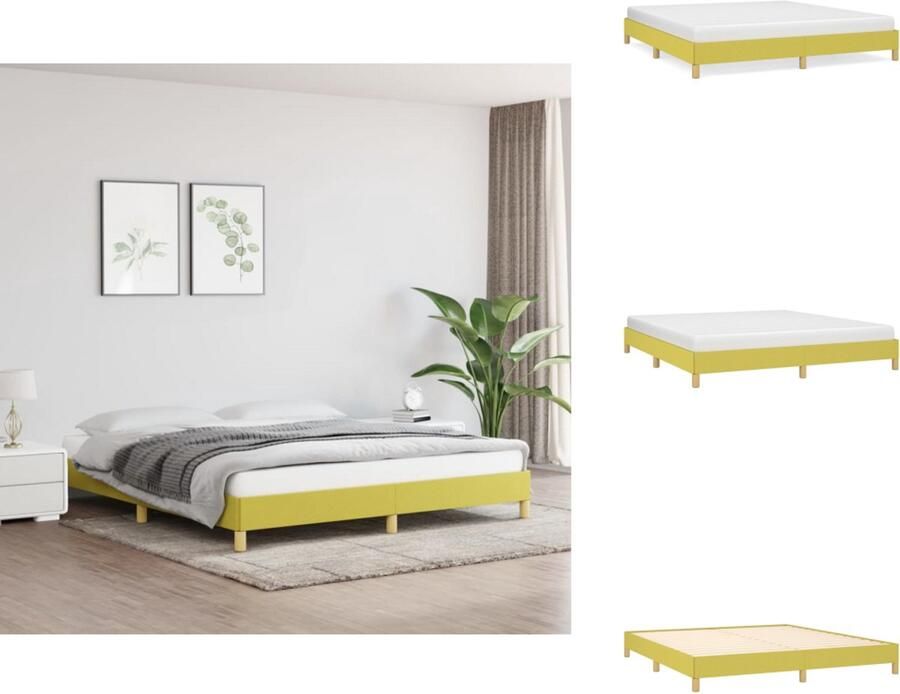 VidaXL Bedframe Bed Slaapmeubel Bedframe zonder matras 180x200 cm stof groen