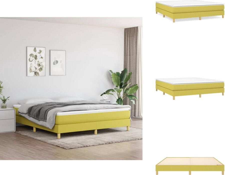 VidaXL Bedframe Bed Slaapmeubel Bedframe zonder matras 180x200 cm stof groen