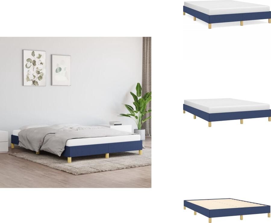 VidaXL Bedframe Bed Slaapmeubel Bedframe zonder matras stof blauw 140x200 cm