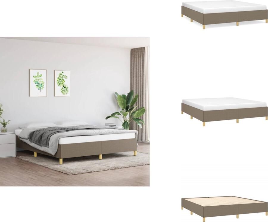VidaXL Bedframe Bed Slaapmeubel Bedframe zonder matras stof taupe 160x200 cm