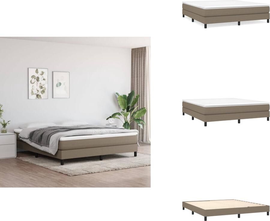 VidaXL Bedframe Bed Slaapmeubel Bedframe zonder matras stof taupe 160x200 cm