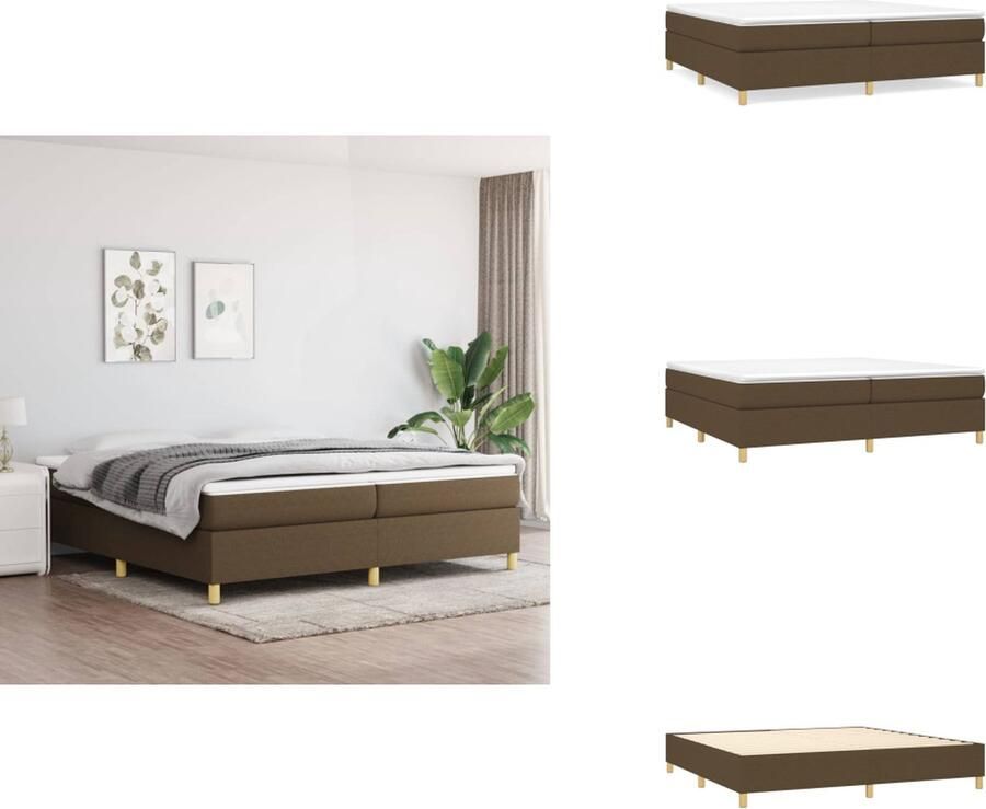 VidaXL Bedframe Donkerbruin 203x203x25cm Ademend Duurzaam Stevig Multiplex Lattenbodem Matras niet inbegrepen Bed - Foto 2