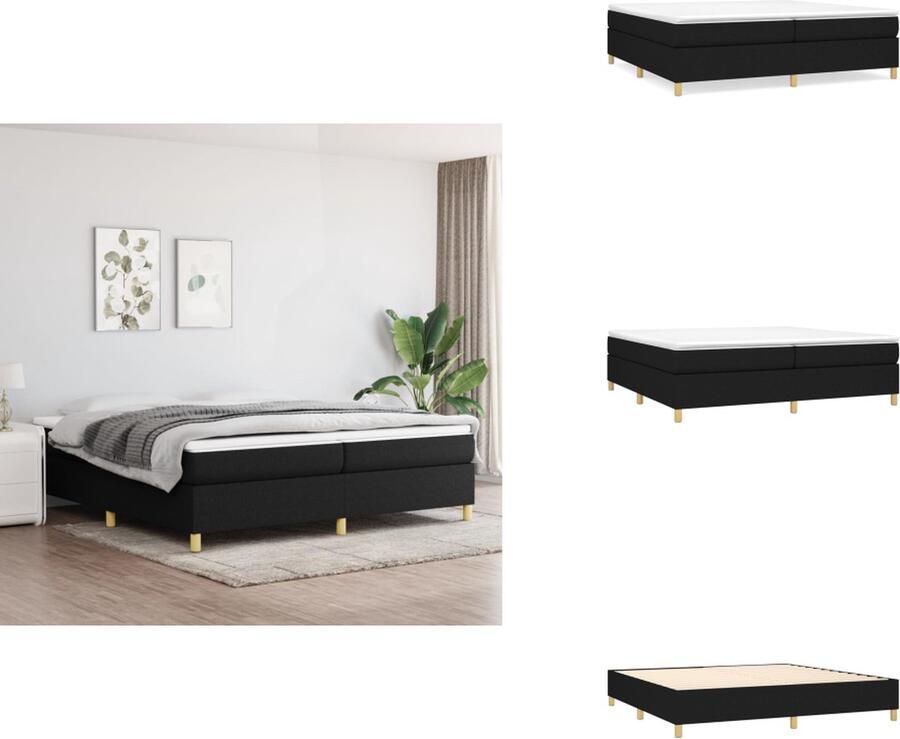 VidaXL Boxspringframe Zwart stoffen bedframe 203 x 200 x 35 cm Geschikt voor 200 x 200 cm matras (exclusief) Bed