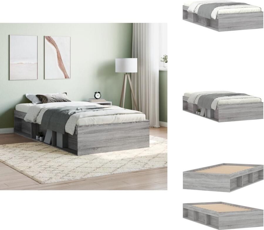 VidaXL Bedframe Bedframes Bed Bedbodem Bedframe grijs sonoma eikenkleurig 100x200 cm