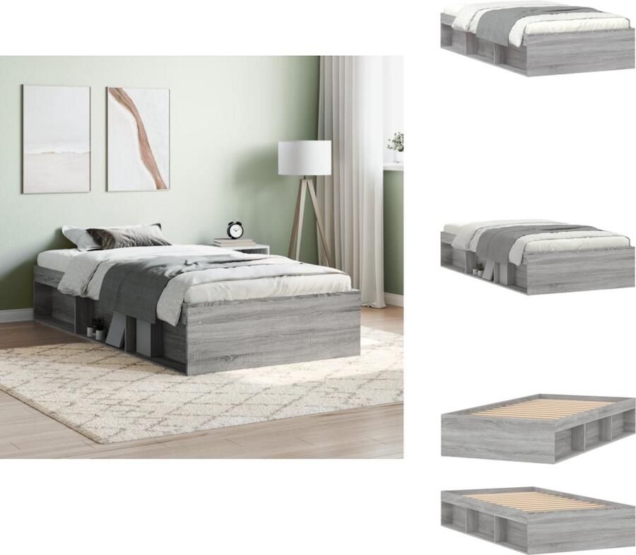 VidaXL Bedframe Bedframes Bed Bedbodem Bedframe grijs sonoma eikenkleurig 90x200 cm