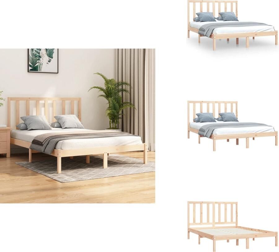 VidaXL Bedframe Hout Grenenhout 205.5 x 125.5 x 100 cm Stabiel Hoogwaardig Bed