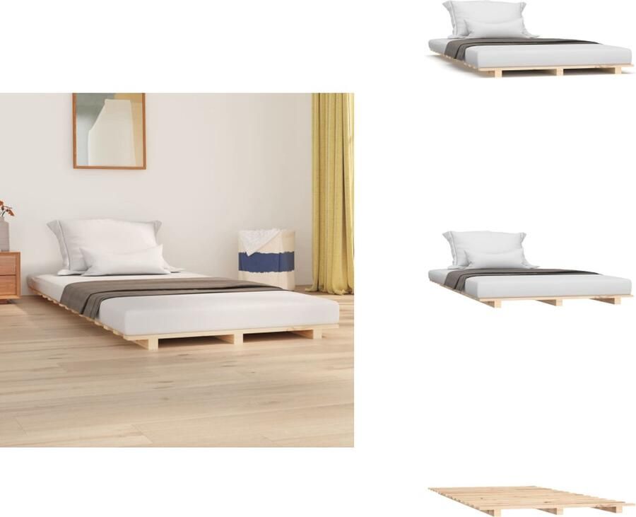 VidaXL Houten Bedframe Massief Grenenhout Bedframe 190 x 75 cm Stabiel en Stevig Bed