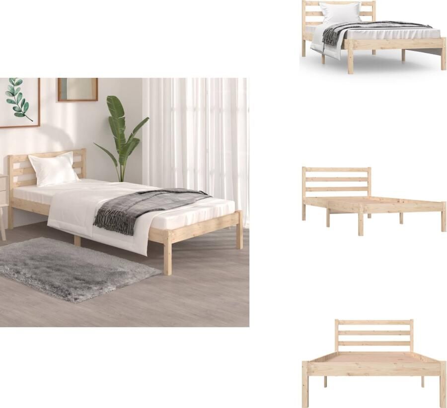 VidaXL Houten Bedframe Moderne Slaapkamer 195.5 x 95.5 x 69.5 cm Hoogwaardig Massief Grenenhout Bed