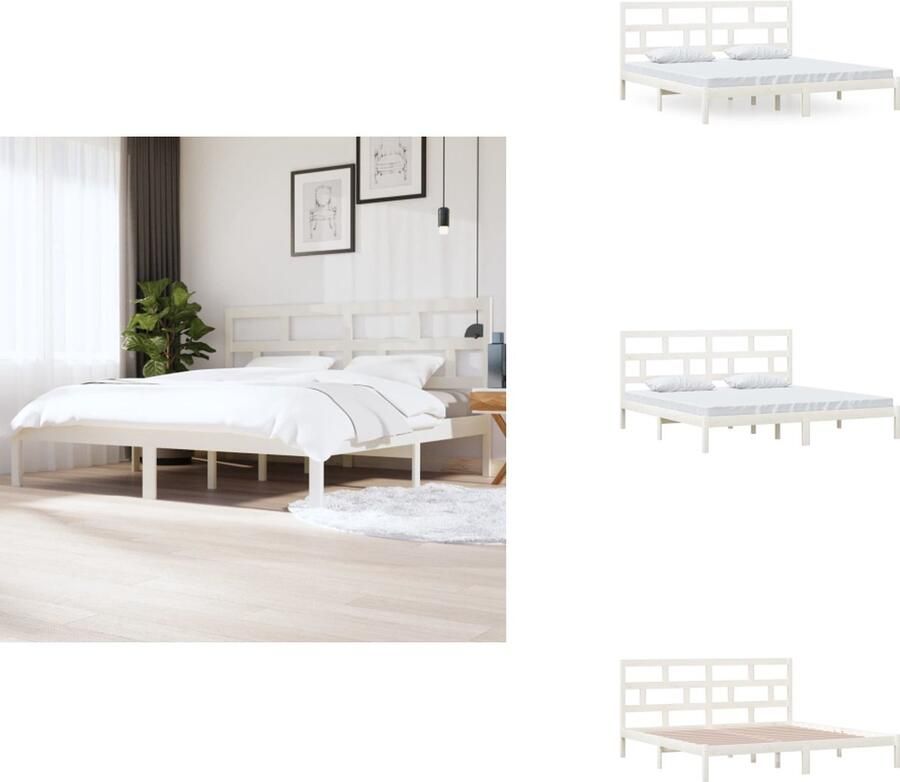 VidaXL Houten Bedframe Modern Bedroom Afmeting- 205.5 x 206 x 100 cm Hoogwaardig materiaal Bed - Foto 2