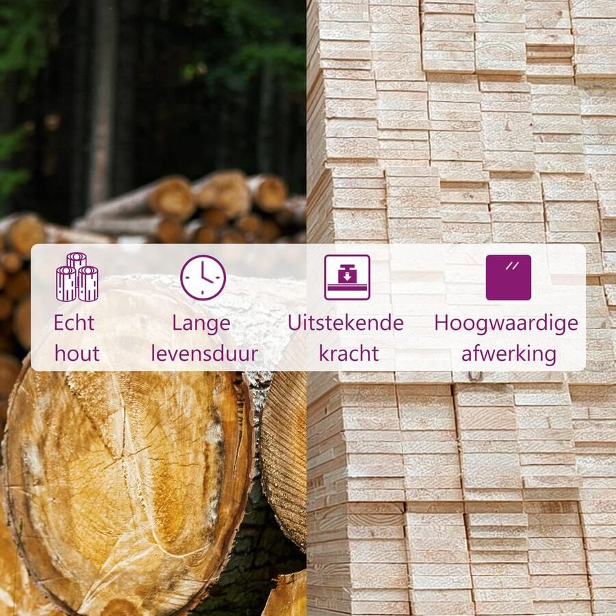 VidaXL Bedframe Grenenhout 195.5 x 125.5 x 31 cm Stabiel Rustiek Matras niet inbegrepen Bed