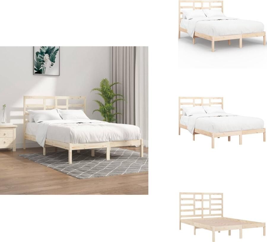 VidaXL Houten Bedframe Moderne Slaapkamer 140x190 cm Hoogwaardig massief grenenhout Bed