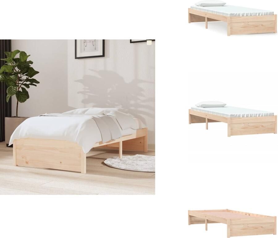 VidaXL Houten Bedframe Grenenhout Eenpersoons 195.5 x 81 x 104 cm Stabiel en Stijlvol Geschikt voor 75 x 190 cm Matras Montage vereist Inclusief Hoofdeind en Voeteneind Bed - Foto 10