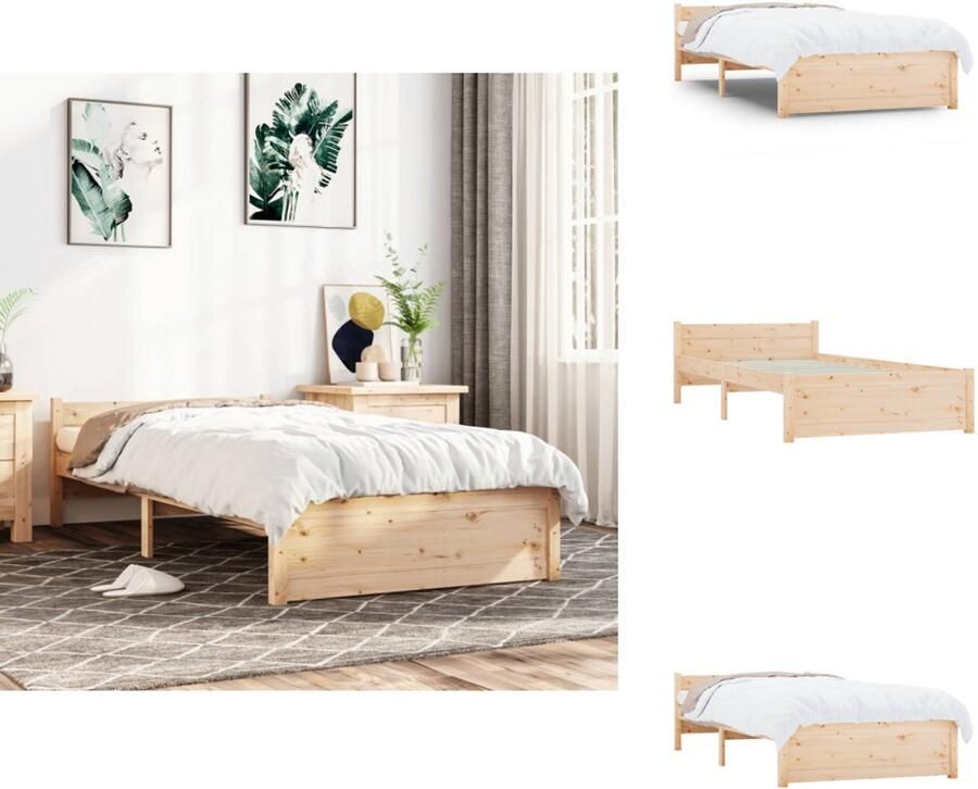 VidaXL Houten Bedframe Grenenhout Eenpersoons 195.5 x 81 x 104 cm Stabiel en Stijlvol Geschikt voor 75 x 190 cm Matras Montage vereist Inclusief Hoofdeind en Voeteneind Bed - Foto 12