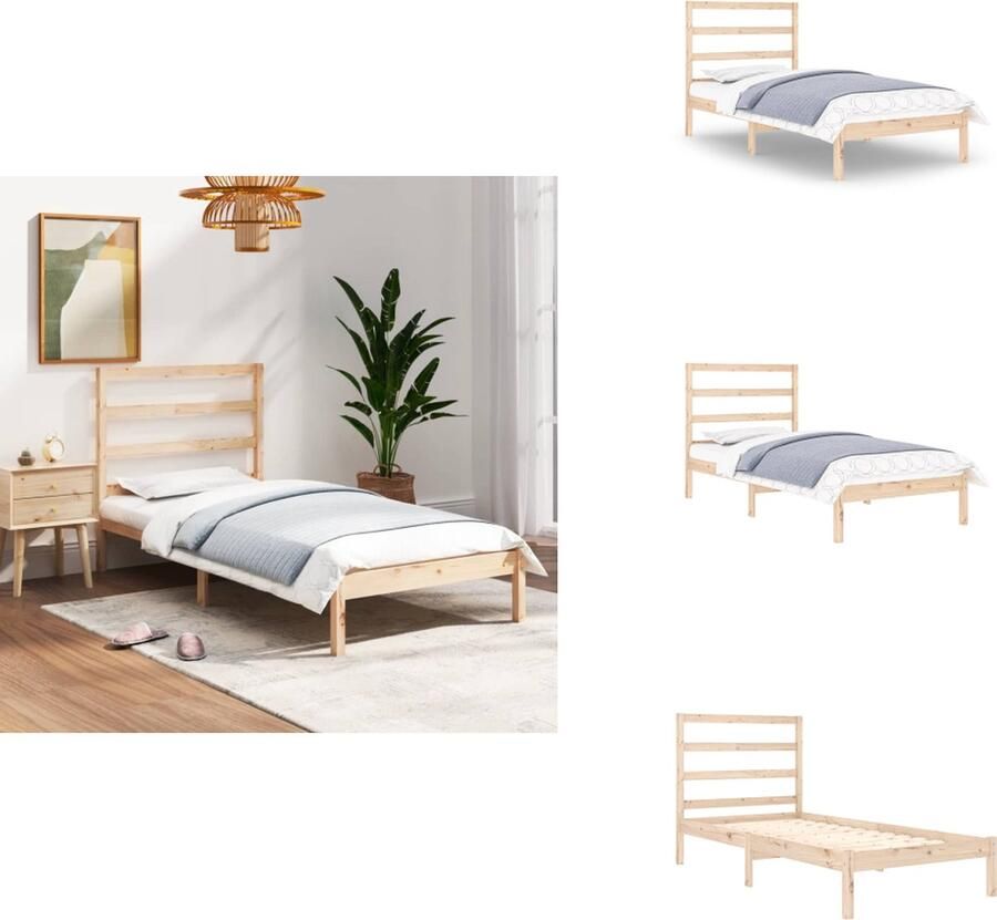 VidaXL Houten Bedframe Moderne Slaapkamer 195.5 x 96 x 100 cm Massief grenenhout Bed