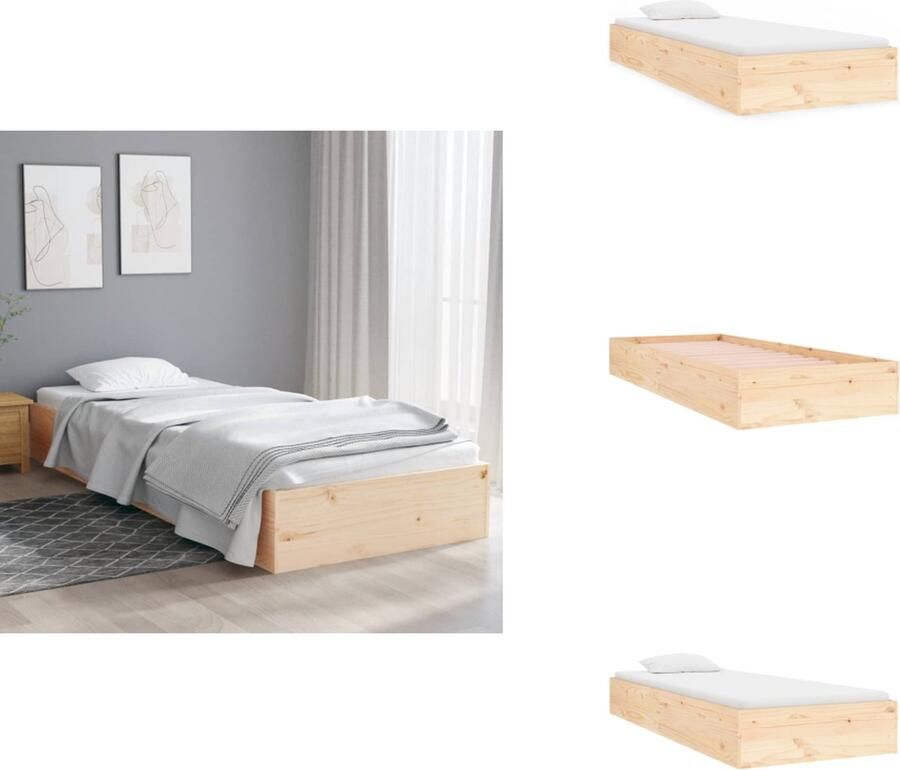 VidaXL Houten Bedframe Modern Living Eenpersoonsbed 90x190 cm Massief grenenhout Bed