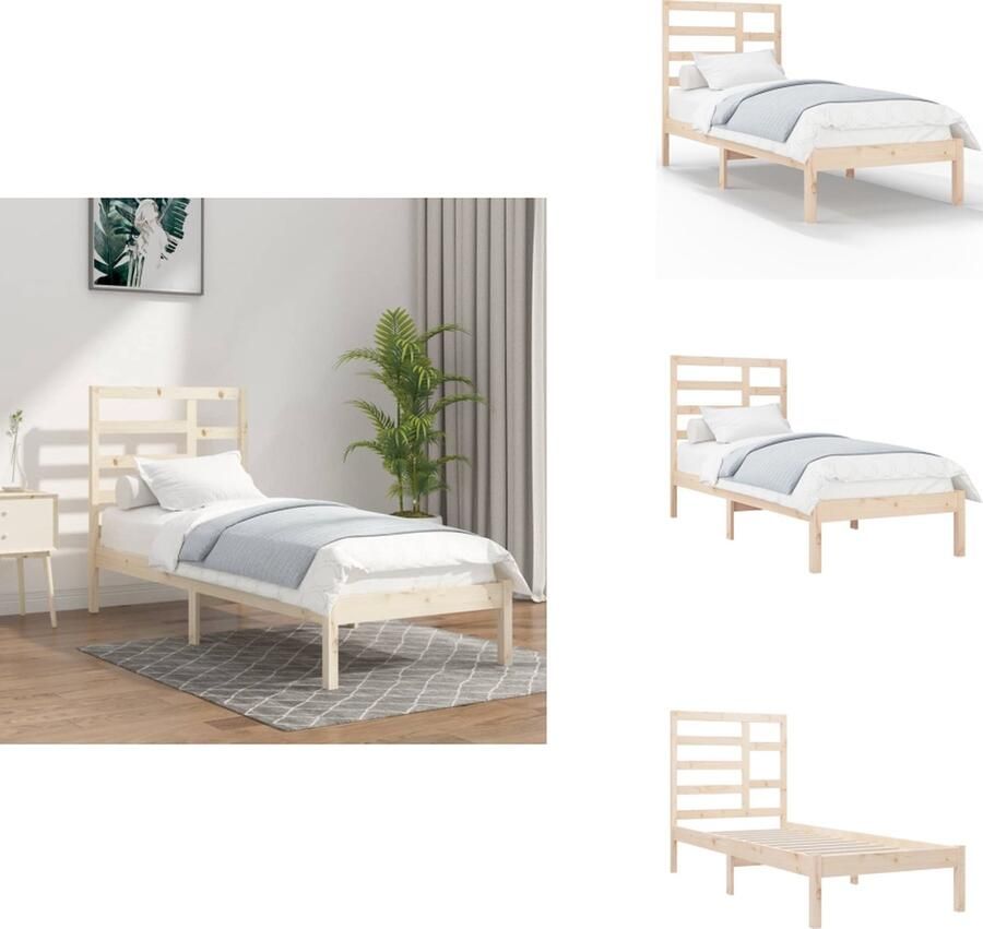 VidaXL Houten Bedframe eenpersoons 195.5 x 96 x 104 cm stabiel en comfortabel Bed