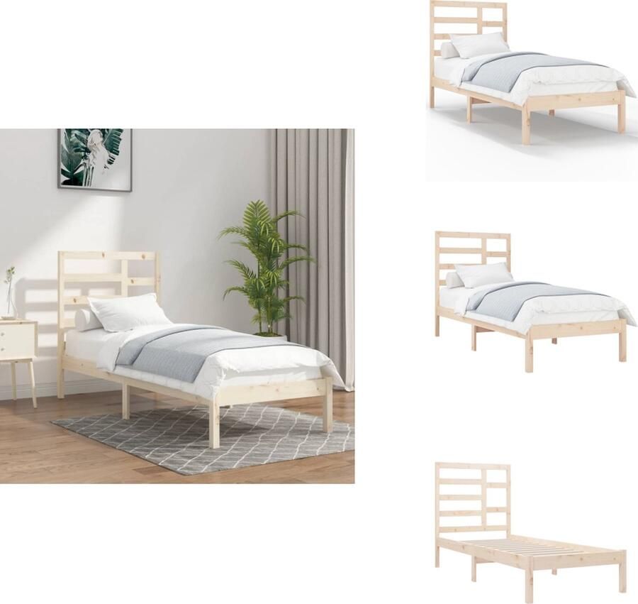 VidaXL Bedframe Bedframes Bed Bedbodem Bedframe massief hout 90x200 cm