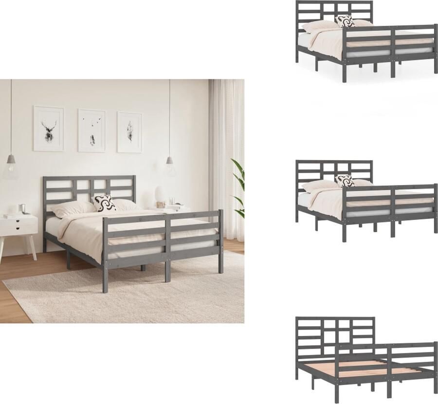 VidaXL Houten Bedframe Moderne Slaapkamer Bedframe 195.5x146x104 cm Hoogwaardig massief hout Bed